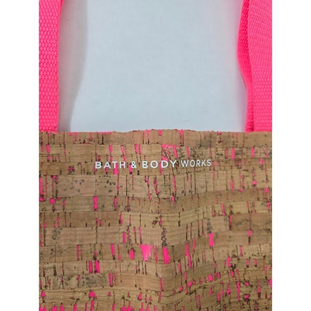 Bath‎ & Body Works Tote Bag Women Pink NWT Cork Metallic Neon Shopper